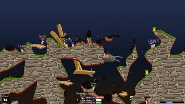 Worms Armageddon : Darkside Strategy Gameplay смотреть онлайн
