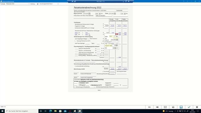 Kostenblatt: Reisekostenabrechnung смотреть онлайн