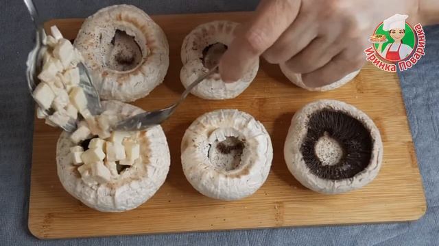Фаршированные шампиньоны запеченные в духовке смотреть онлайн