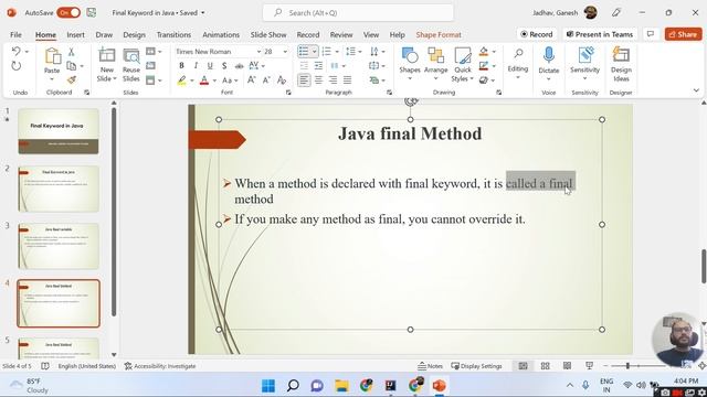 Final Keyword in Java || Ganesh Jadhav AutomationStudio смотреть онлайн