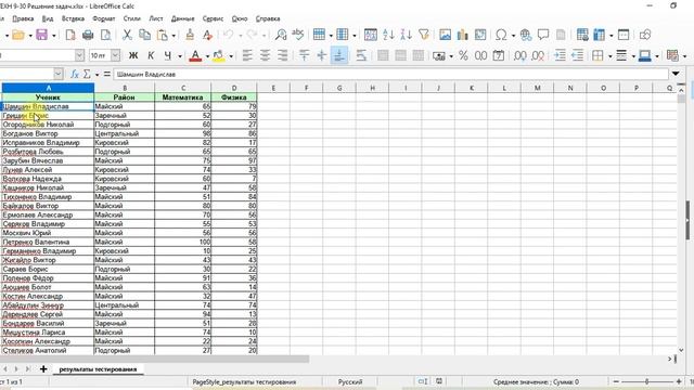 1. LibreOffice Calc  Количество записей