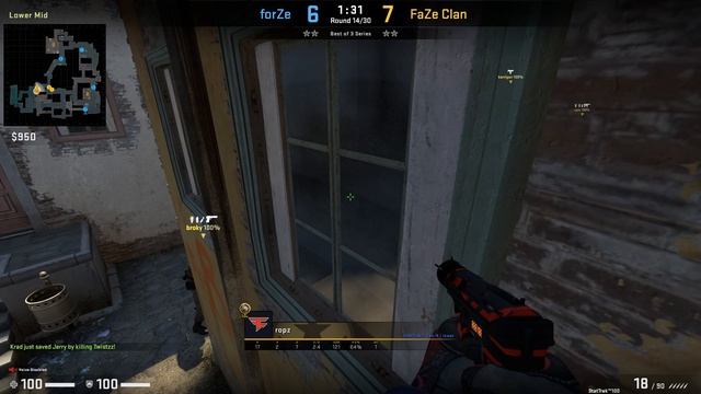 CS:GO POV Demo FaZe Ropz (33/13) Vs FORZE (de_inferno) @ ESL Pro League Season 17