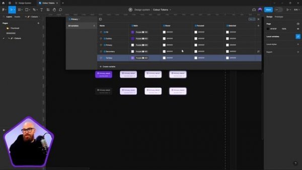 Figma tutorial advanced colour tokens using variables