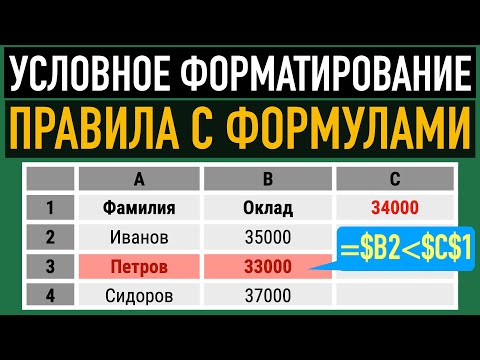 Условное форматирование в Excel ➤ Как использовать формулы смотреть онлайн
