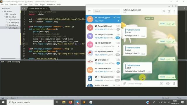 Tutorial Bot Telegram Python : Fungsi Package PytelegrambotApi dan Struktur Message Telegram смотреть онлайн