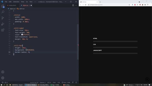 Animated Progress Bar (Skills Bar) Design Using HTML & CSS Only in 2021 смотреть онлайн
