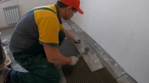 Укладка плитки под ламинат 60-20 со смещением на 1/3