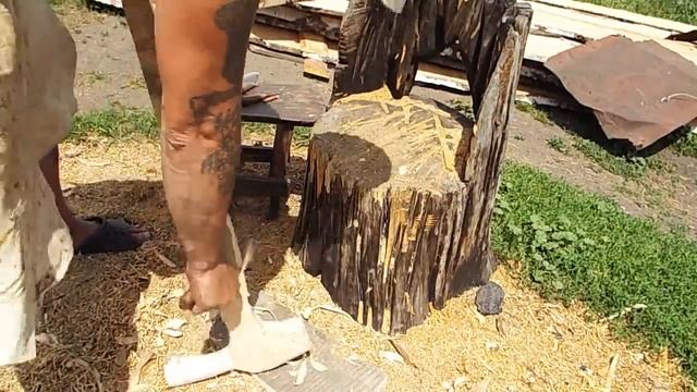 Трость посох Дракон своими руками,резьба по дереву. Cane Staff Dragon, wood carving смотреть онлайн