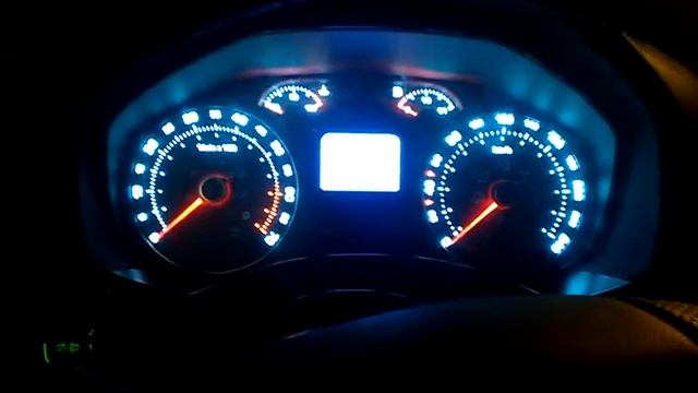 Подсветка приборки Октавия А5 в лунный цвет. смотреть онлайн