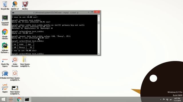 MySQL Tutorial Part 5 Insert Values Into Our Table смотреть онлайн