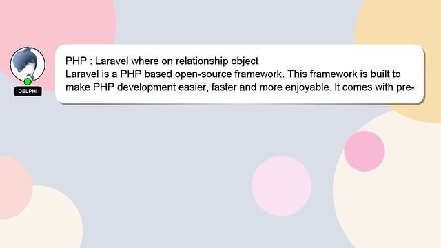 PHP : Laravel where on relationship object смотреть онлайн
