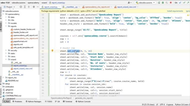How to create Excel Report from wizard in odoo | Odoo development смотреть онлайн