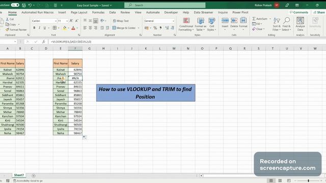 VLOOKUP and TRIM in Excel || Kuch bhi data ho VLOOKUP TRIM to hai value lane ke liye. смотреть онлайн