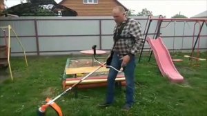 Техничный покос травы бензотриммером