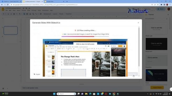 Create Powerpoint Presentation using AI | Slides AI | AI Telugu