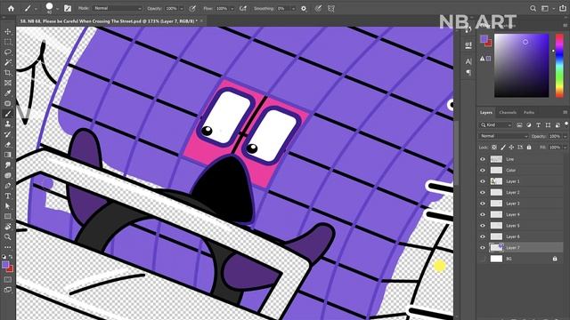 NB 68, Please Be Careful When Crossing The Street I Numberblocks Fanmade Coloring Story