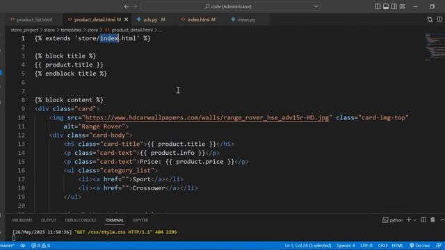 Django с нуля. Урок №16. Детальный просмотр продукта смотреть онлайн