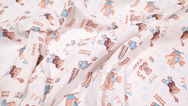 Что это за ткань? Муслин 150 см рис 16414 вид 2 Маленькие мишки Тейковский ХБК смотреть онлайн