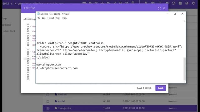How to Embed Dropbox Video To Your Website - HTML Code - One Minute Tutorial смотреть онлайн