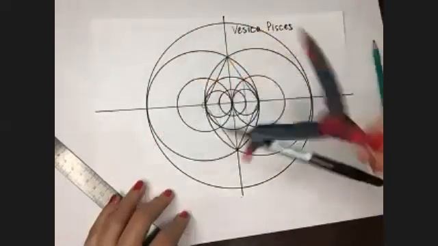 Vesica Pisces. Построение и заполнение цветом. Сакральная Геометрия (Sacred Geometry) смотреть онлайн