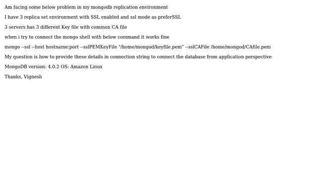 Connection string for connecting mongo database with SSL enabled смотреть онлайн