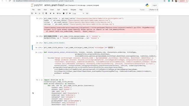2 Python Code walkthrough Part 1 load imdb data to neo4j graph db смотреть онлайн