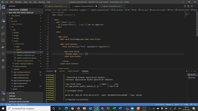 Angular: Create Registration Form & Register User (Reactive Forms) | Realtime Chat App | 04/17 смотреть онлайн