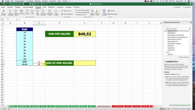 Come usare la funzione DEV.ST.POP.VALORI [Excel #185] смотреть онлайн