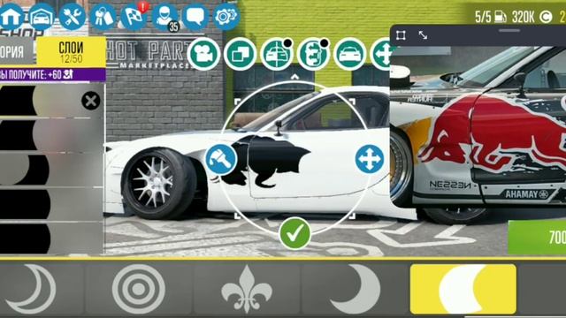 How to draw "red bull" from Mad Mike's rx-7 livery / CarX Drift Racing 2 tutorial смотреть онлайн