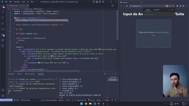 Upload de Arquivos com ReactJS e Tailwind CSS - Input de Drag Drop смотреть онлайн