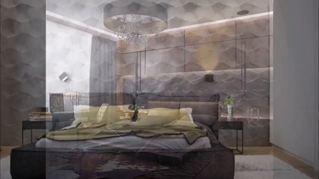 Оригинальная отделка стен в современной спальне смотреть онлайн