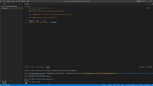 Python - Band Name Generator смотреть онлайн