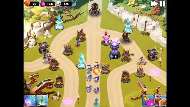 Castle Creeps TD Levels 33-34 gameplay video - 20 hearts, all free play смотреть онлайн