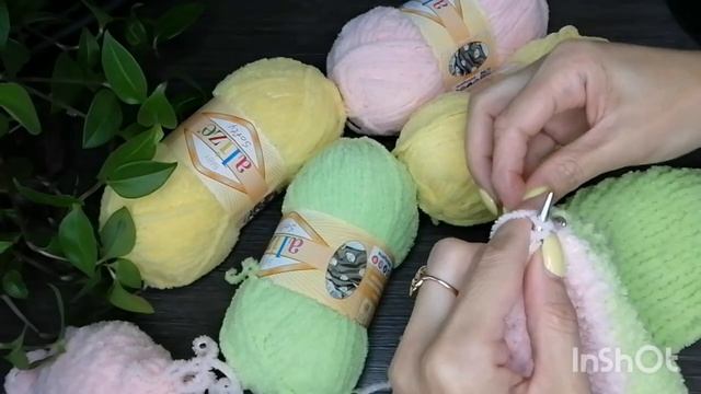 Детский плед из пряжи софти от ализе/Зефирка