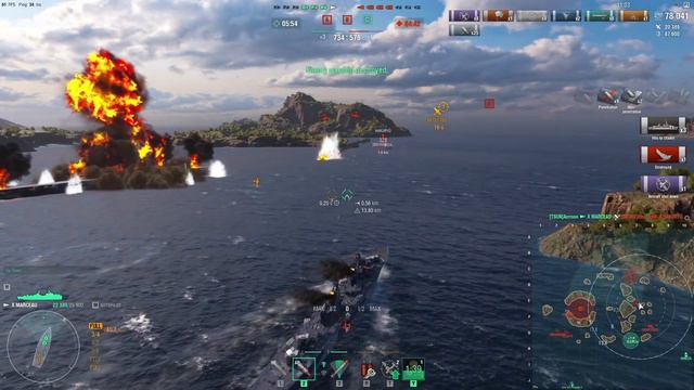 World of Warships: Marceau - Crazy Clan Battle - [TSUN] vs [BBONE] смотреть онлайн