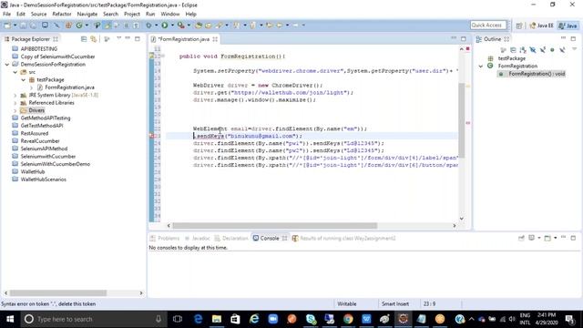 Registration Form with Selenium java смотреть онлайн