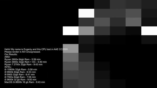 Test Your Cpu In After Effects 2020 смотреть онлайн