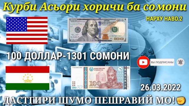 Курсы USD/RUB/TJS 26.03.2022 Курс валют в Таджикистане на сегодня, смотреть онлайн
