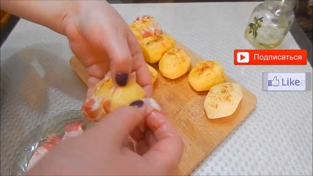 Картофель с беконом и сыром в духовке. | Просто& вкусно. смотреть онлайн