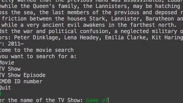 Movie Search demo python 2.7 смотреть онлайн