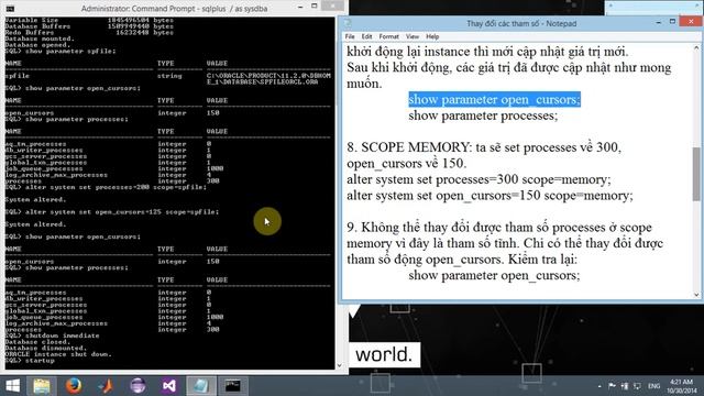 Thay đổi các tham số khởi tạo trên SPFILE Oracle смотреть онлайн