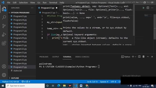 Python Program to Check Whether a String is Palindrome or Not смотреть онлайн