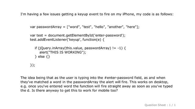 jQuery : jQuery: keyup event for mobile device смотреть онлайн