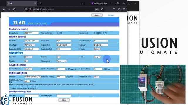 ZLAN 5143D Modbus Serial to Modbus TCP Converter Gateway Communication with Node-RED | IoT | IIoT | смотреть онлайн