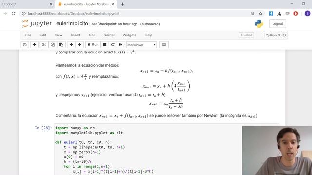 Python - Clase 11: Euler implícito y Runge-Kutta смотреть онлайн