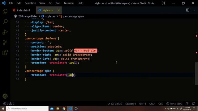 Range Slider with Percentage Revealer - HTML, CSS & JavaScript смотреть онлайн