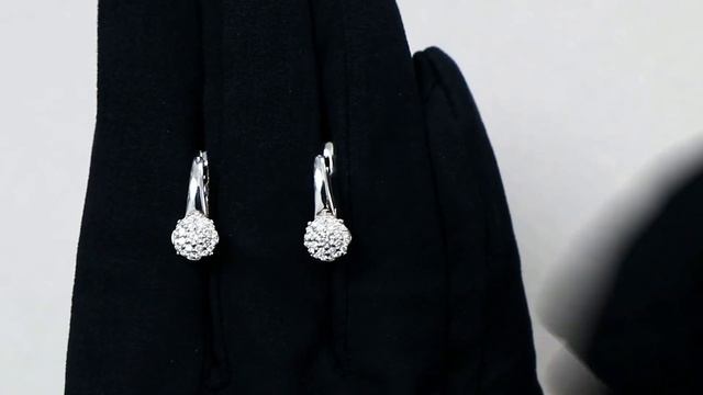 Серьги из белого золота AQUAMARINE с бриллиантом 941978 смотреть онлайн