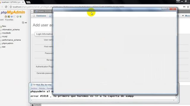 error al crear usuario en mysql phpmyadmin xampp смотреть онлайн