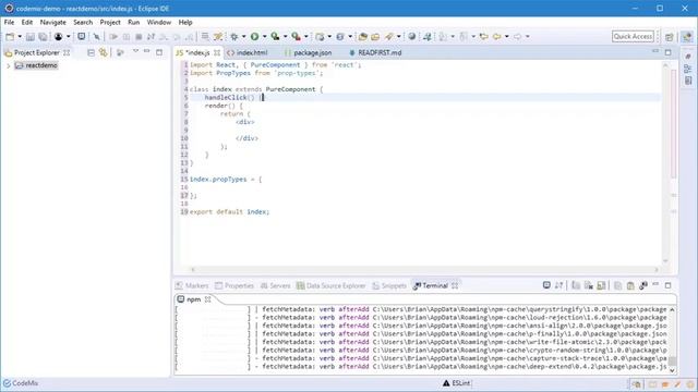 How to Start a New React.js Project in Eclipse - CodeMix Beginners Tutorial смотреть онлайн
