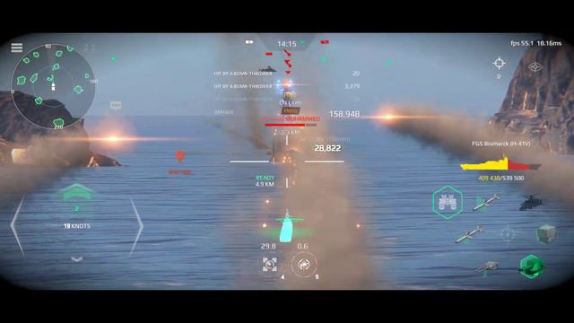 FGS Bismarck vs CN Liren | Modern Warships смотреть онлайн